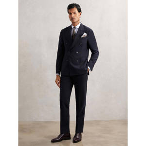 REISS Belmont Textured Suit Trousers With Wool in Navy